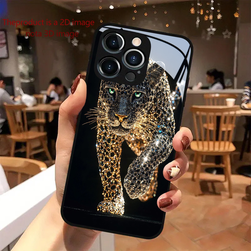 Tempered Glass Screen - PROTECT Złoty Cheetah z diamentami do