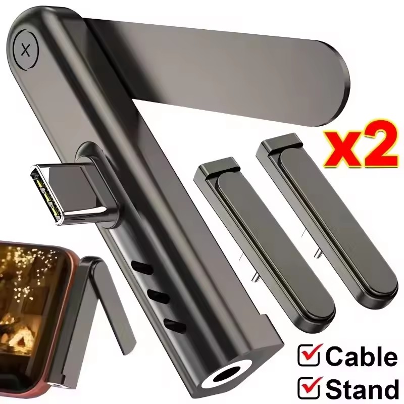 Desk Phone Stand - 2/1 SZT. Przenośny Adapter USB-C na