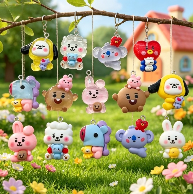 7 szt. BT21 Żywiczne Charmsy z – Phone Accessories Jewelry recenzja i cena