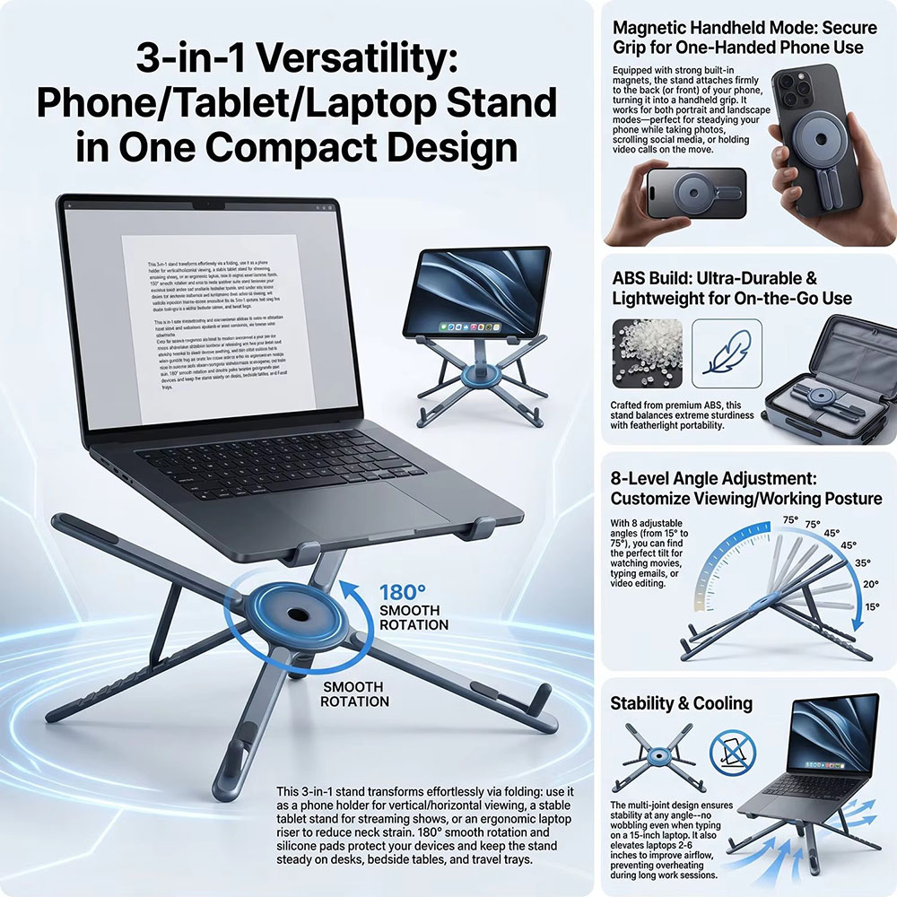 Przenośny magnetyczny uchwyt n – Desk Phone Stand recenzja i cena